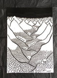 'And death is home' black ink drawing