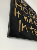 'Stop being horny' gold ink original painting