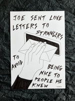 'Joe sent love letters' A4 original