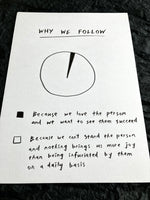 'Why we follow' A4 original