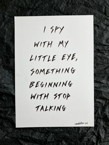 'I spy with my little eye' A4 original