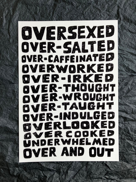 'Oversexed' A3 print