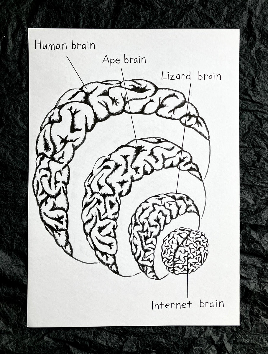 'Internet Brain' A3 original – Themisfortuneteller