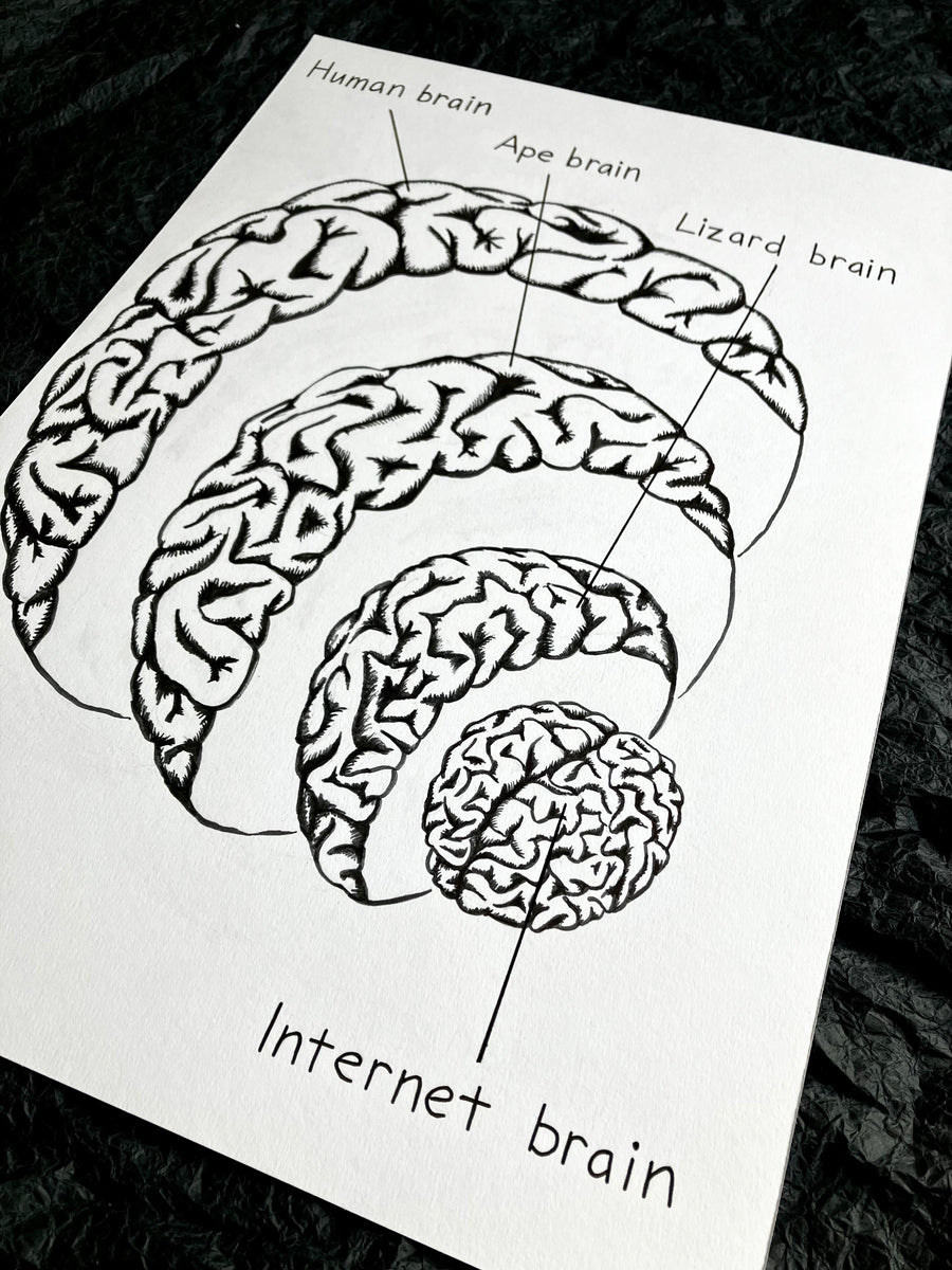 'Internet Brain' A3 original – Themisfortuneteller