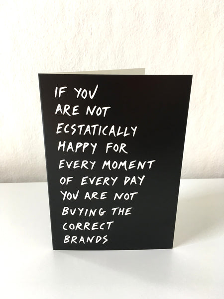 'Correct brands' card
