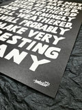 2nd edition of 'Interesting Company' A2 print