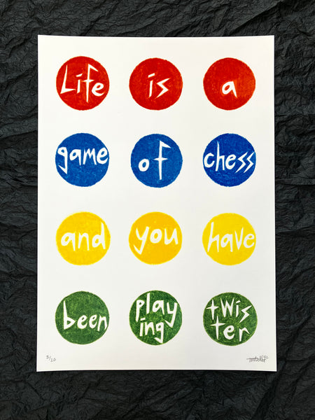 'Life is a game of chess' A3 print