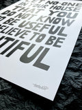 'Useful and Beautiful' A2 print