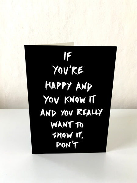 'If you're happy and you know it' card